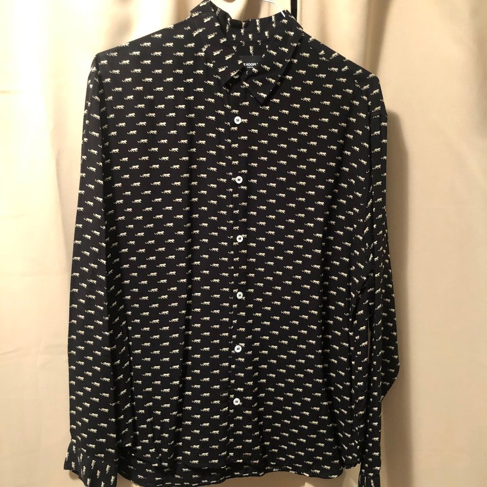 The Kooples Jaguar Print Slim Shirt XL